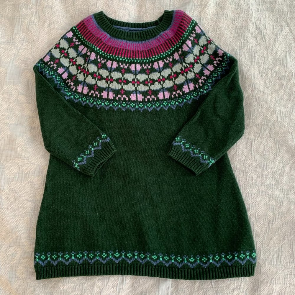 Tea Crewneck Fair Isle Sweaterdress